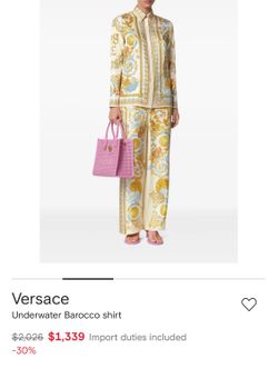 Silk resort style Versace set size S pants and blouse