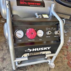 4.5 Gal. 175 PSI Portable Electric Oil-Free Quiet Twin Stack Jobsite Air Compressor w/Rubber Wheels