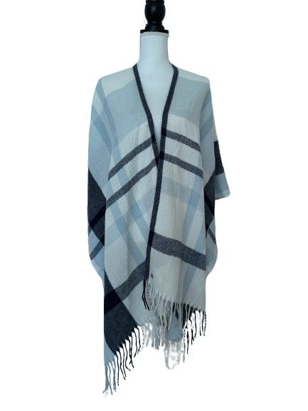 NWT Banana Republic Poncho Gray/Blue, Sz OS