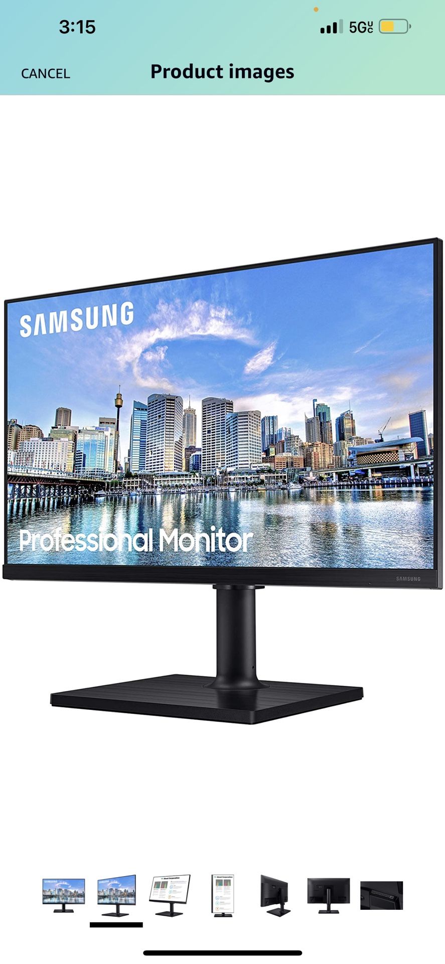 Samsung Business FT452 Series 22 inch 1080p 75Hz IPS Computer Monitor for Business with HDMI, DisplayPort, USB, HAS Stand (F22T452FQN) Black