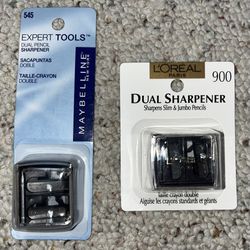 2 Dual Eyeliner Pencil Sharpeners / Sharpen Slim & Jumbo - NEW IN PACKAGING