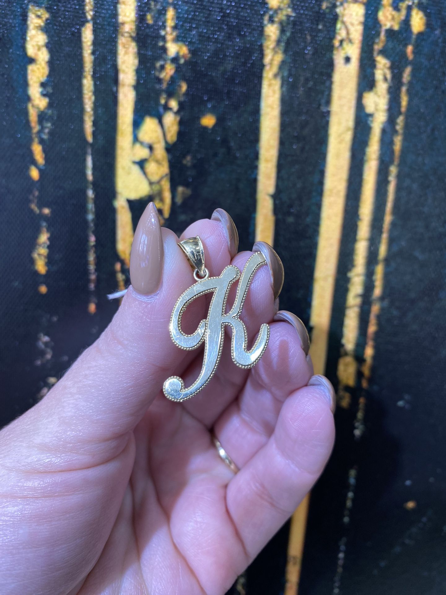 14k LETTER K CHARM 