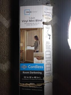 Cordless 32 in W x 48 in L Vinyl Mini Blinds