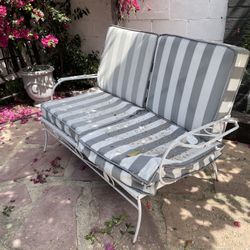 White Metal Garden Couch 