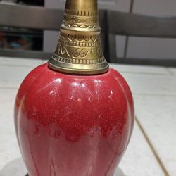 Vintage Style Symbolic Metal & Red Ceramic Decorative