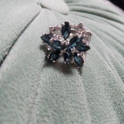 Women's Ring With Stones Size 7 Real Silver