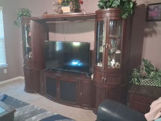 Large Wood Entertainment Center Wall Unit