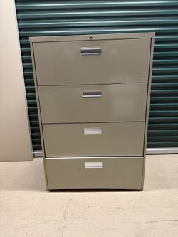 Metal File Cabinet 4 Drawer Vertical Office Storage Heavy Duty Locking