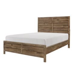 WEATHERED PINE FINISH-QUEEN-SIZE-BED-FRAME -CAMA