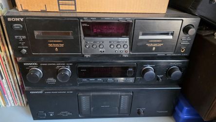Vintage Kenwood KM-991 KC-991 Amplifier & Sony Dual Cassette Deck Stereo System