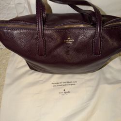 Kate Spade New York Aubergine Pebble Leather Tote Bag