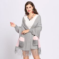 Women Scarf With Fur Pockets 