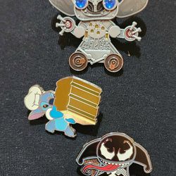 Disney Stitch Pins, Lot Of 3 Pins