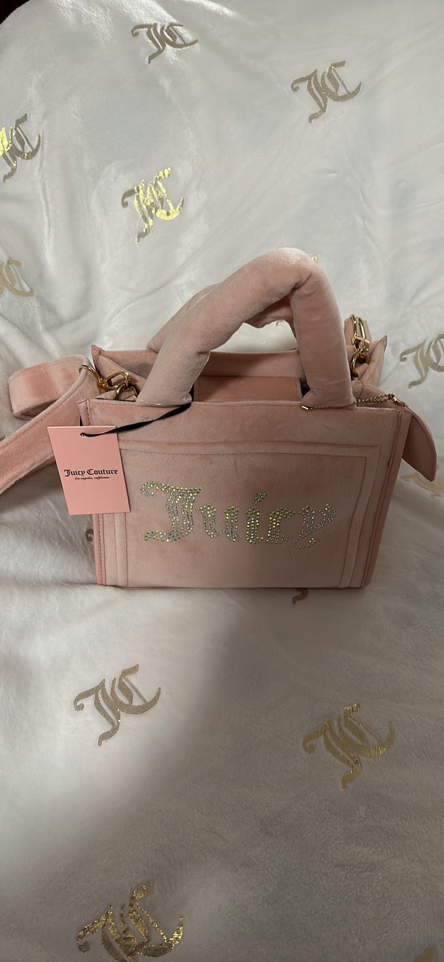 Brand New Juicy Couture  🍒 Velour Tote Bag - Pink 