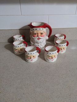 Santa Pitcher And Mug Set