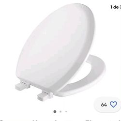 $13🍇🍇Cameron Never Loosens Elongated Enameled Wood Toilet Seat with Easy Clean Hinge. Cuatro disponible