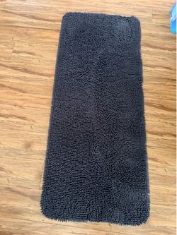 Chenille Charcoal Gray Bathroom Rug