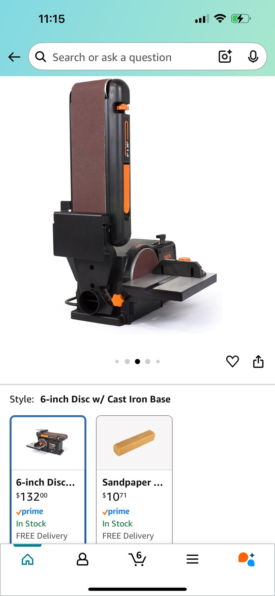 WEN Benchtop Belt and Disc Sander