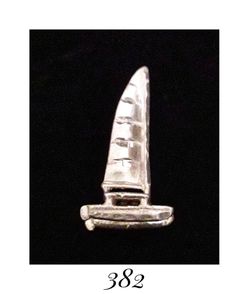 1" x .5" Solid Sterling Silver Cattamaran Charm Pendant