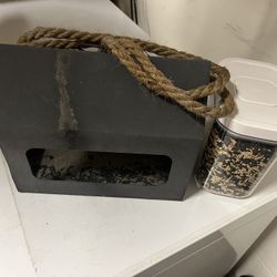 Metal Bird Feeder With Bird Seed