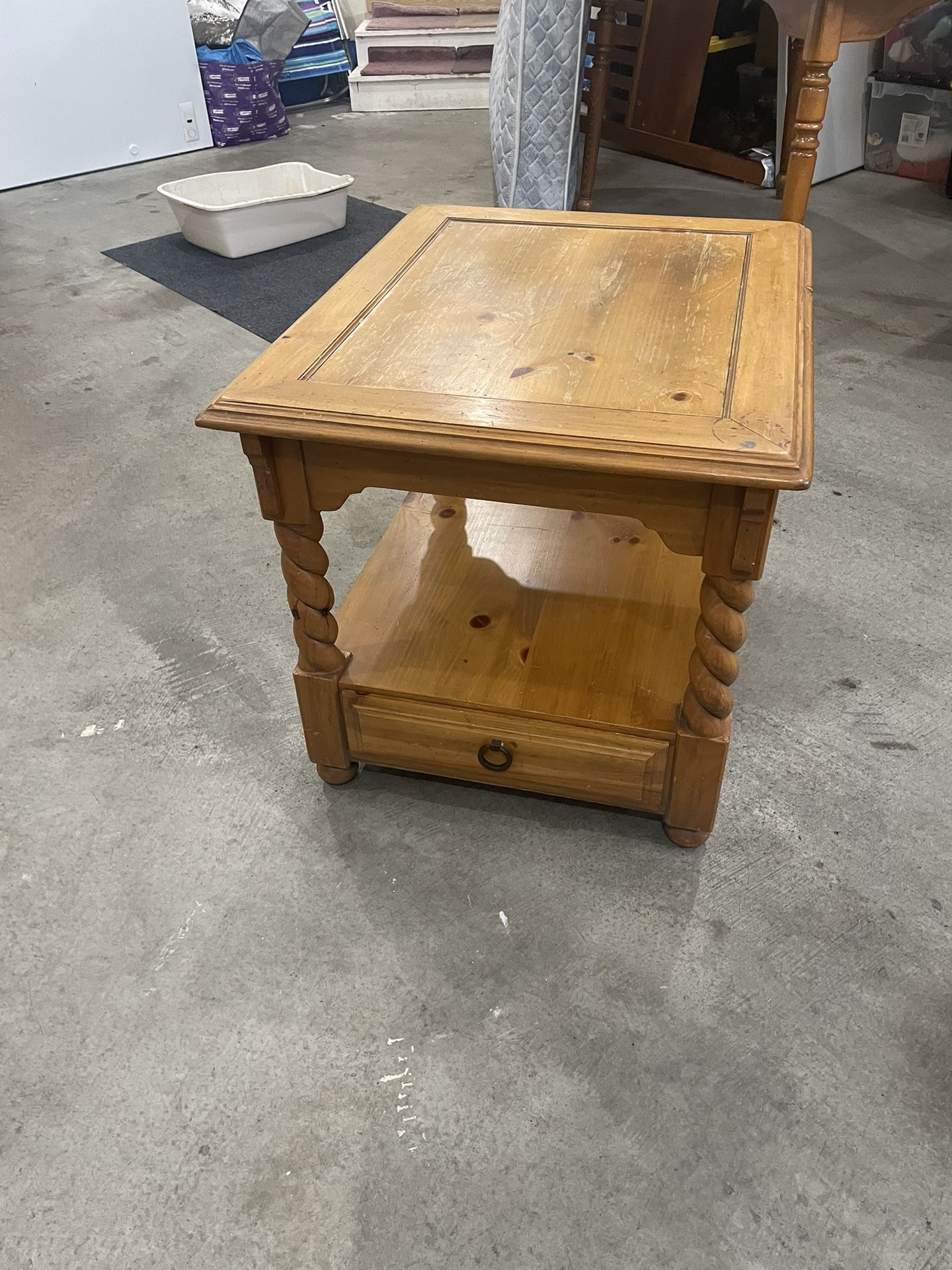 Wood Coffee Table And End Table
