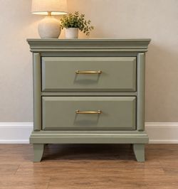 Single nightstand or side table in sage green