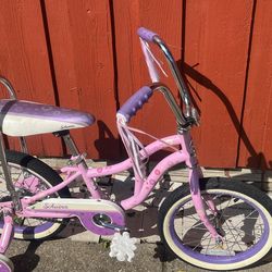 16" Girl Lowrider Coaster Brake Banana Seat Fender Training Wheel Bike