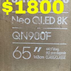 Samsung QN65QN900F 65” 8K Neo QLED Smart TV – NEW Open Box – $1800 (2025) Model 