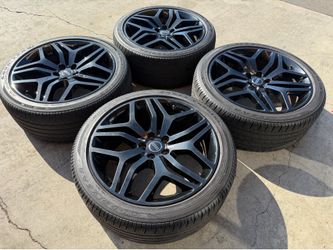 22” Range Rover OEM Factory gloss black wheels Goodyear Tires