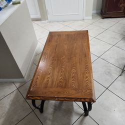 26x50 Solid Wood With Metal Legs Coffee Table 