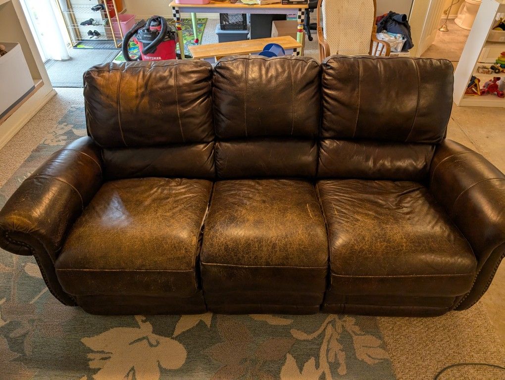 Leather Reclining Sofa