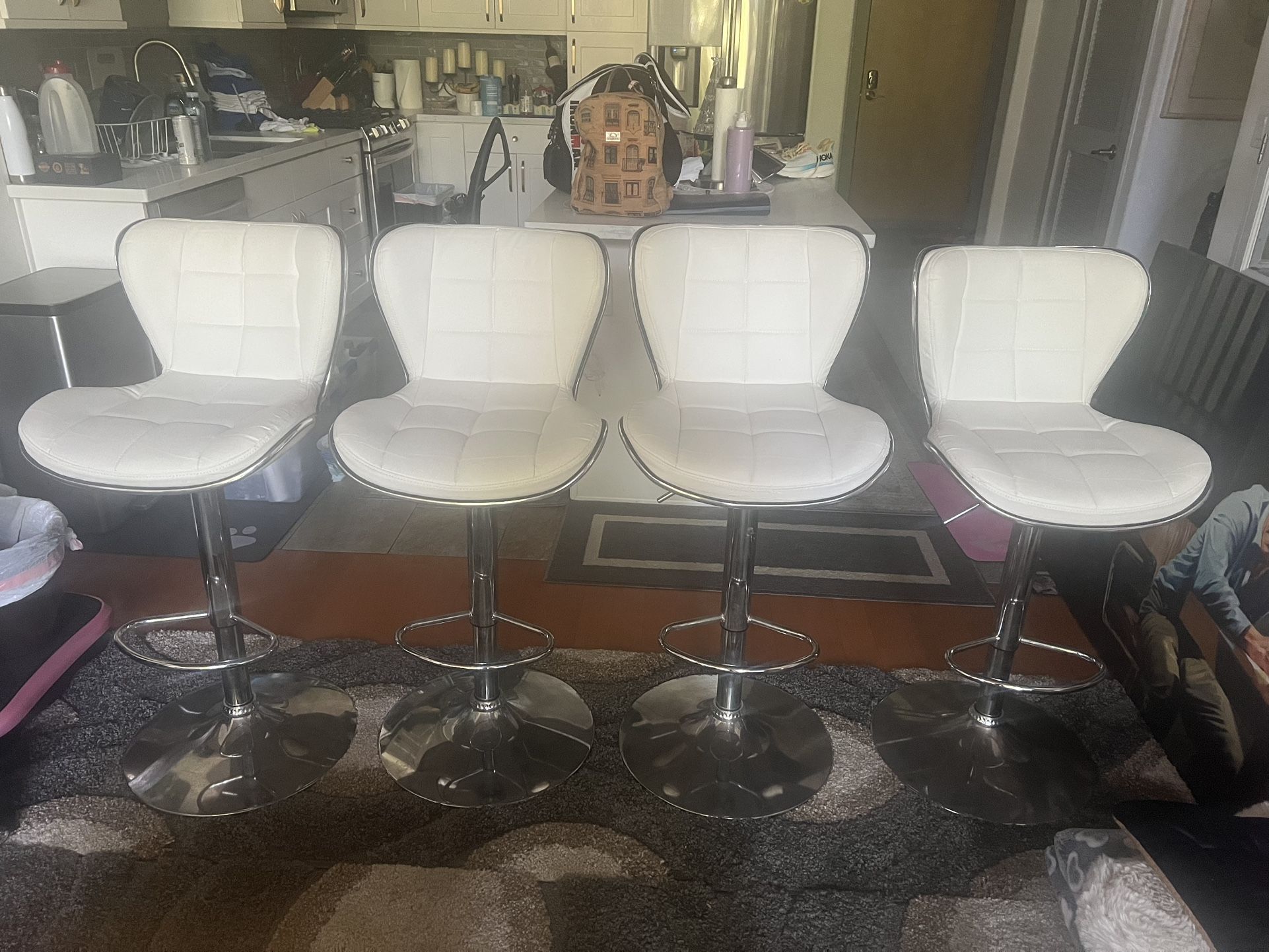 White Bar Stools (4)