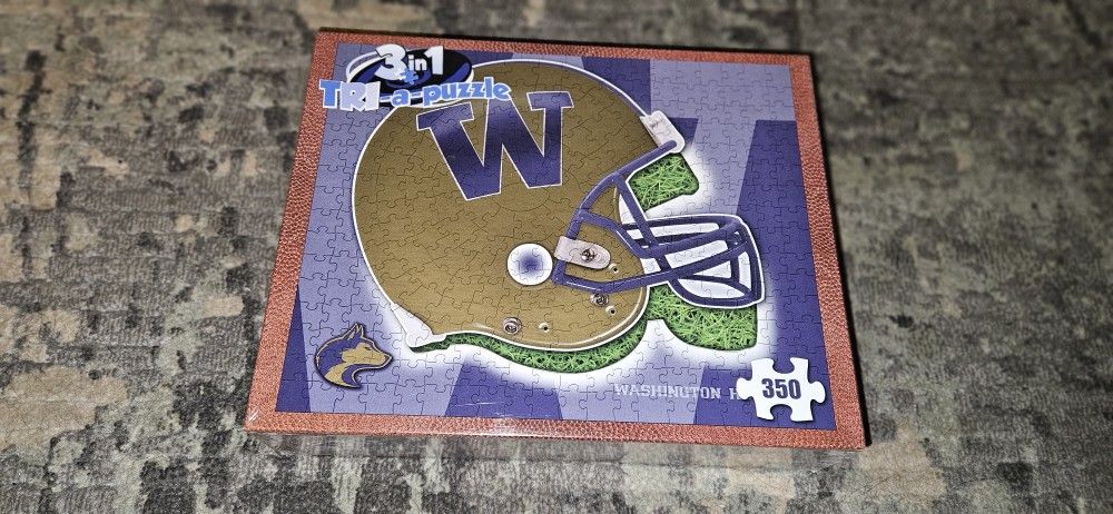 3-in-1 TRI-a-puzzle UW Huskies College Edition 350pc 22"x18" Brand New & Sealed!