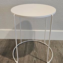 White Metal Side Table 