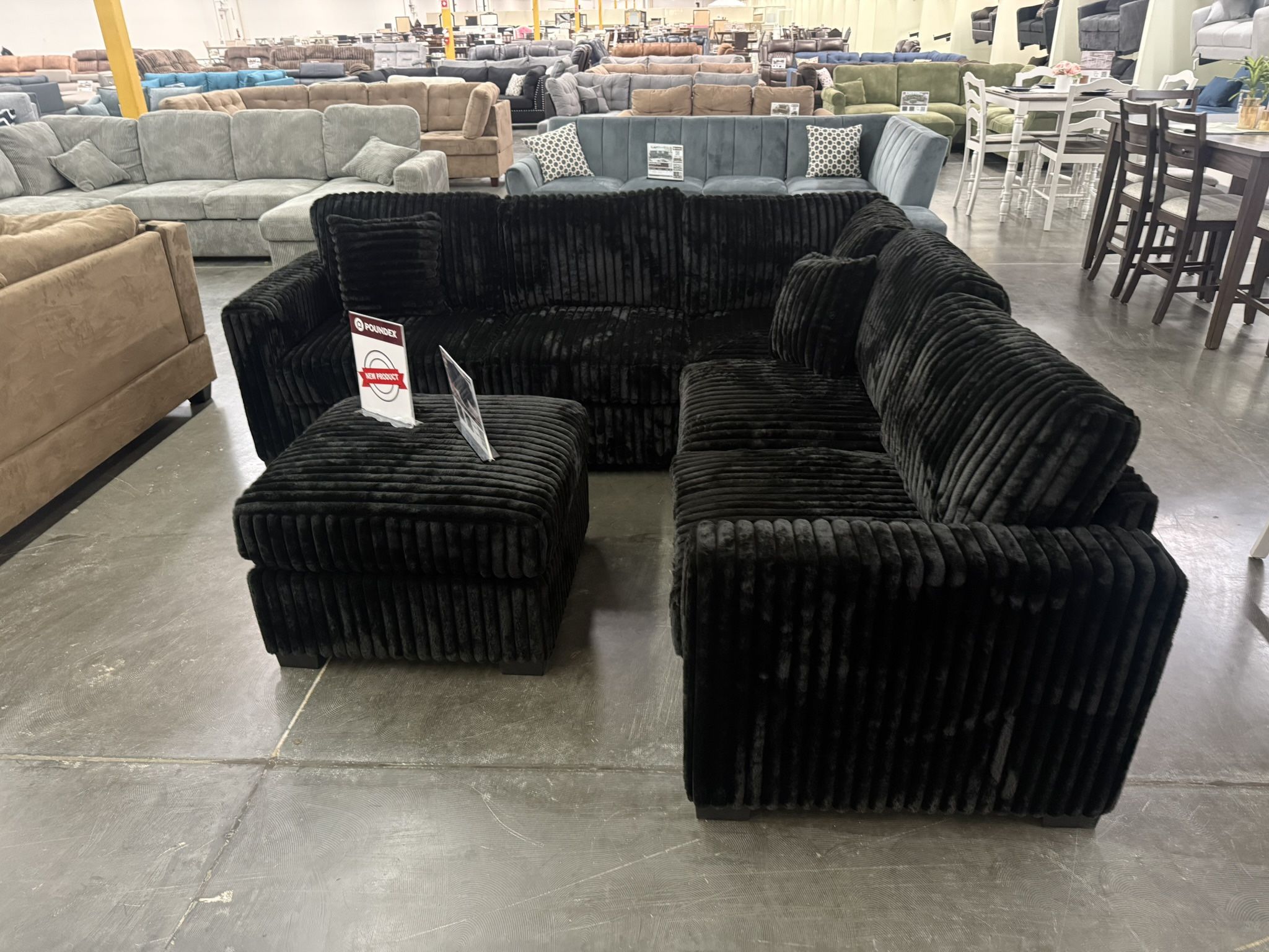 New Black Sectional 