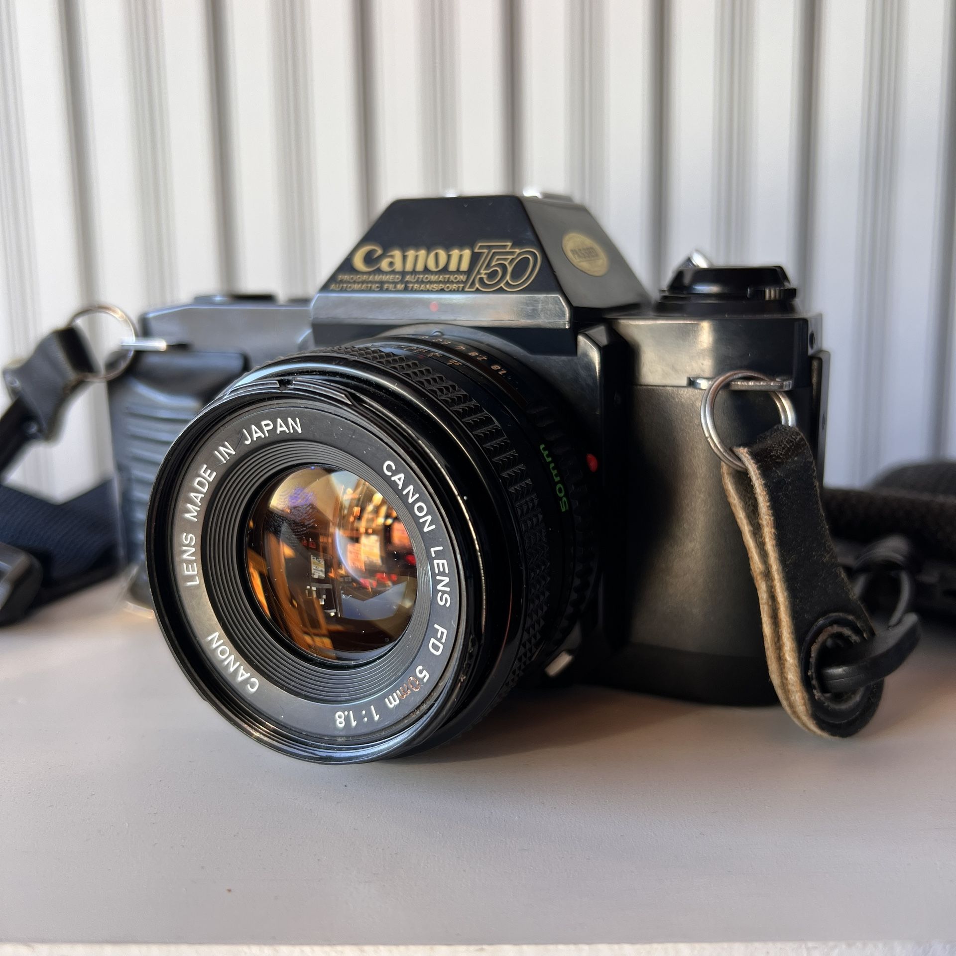 Canon T50 35mm Film Camera With 50mm 1.8 Lens Camera Strap