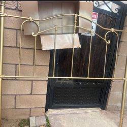 Gold Queen Bed FRAME ONLY No Screws 