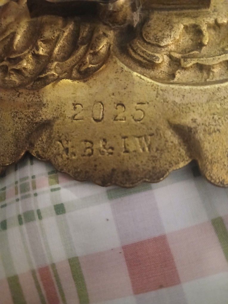 1800s Stamped Stand Alone Brass Picrure Frame