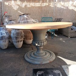 Round Pedestal Table With Distressed Feel Dining/Accent/Outdoors $180 OBO