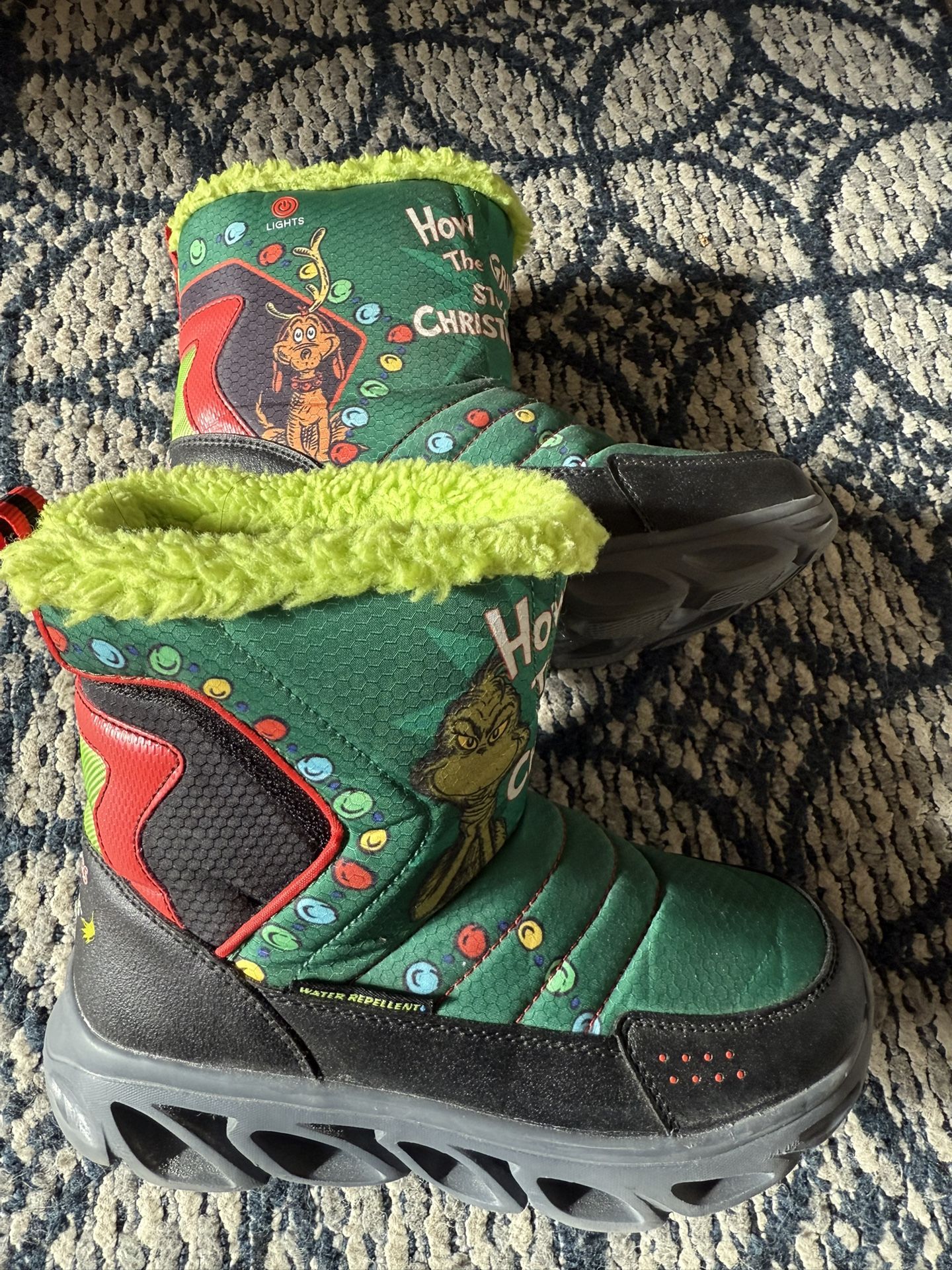 Grinch Rain/ Snow Boots Kids Size 2