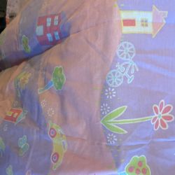 Shower Curtain Cloth Little Houses And Flowers