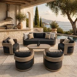 Modern aluminum Swivel Chair conversation set