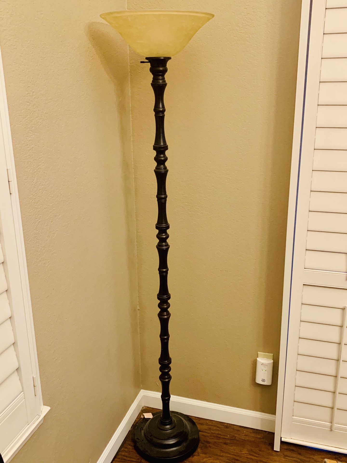 Tall bronze wood lamp