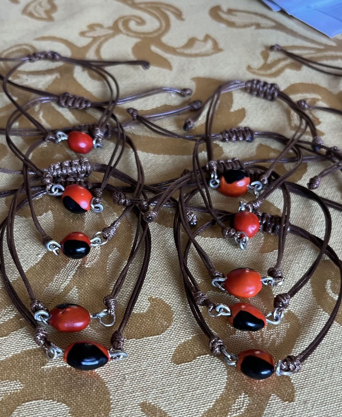 🍀HANDMADE BY MARELE22 Genuine Peruvian Huayruro Seeds Unisex Adjustable (good Luck 🍀)Bracelets SALE $6 Each 🎈