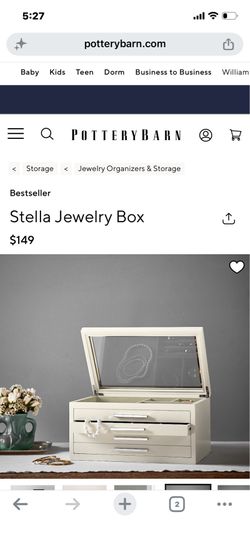 Pottery Barn large jewelry box