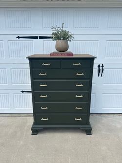 Vintage Olive Green Kindel Furniture Dresser