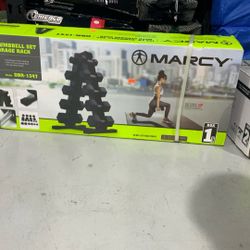 Marcy 150 Lb. Dumbbell Set With Storage Rack 