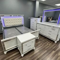 White Set Bed Set Bedroom Set New 4 Pcs