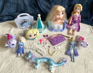 Disney Princess Elsa & Rapunzel Toys Bundle