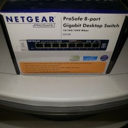 New Netgear ProSafe 8 Port Gigabit Desktop Switch 10/100/1000 Mbps